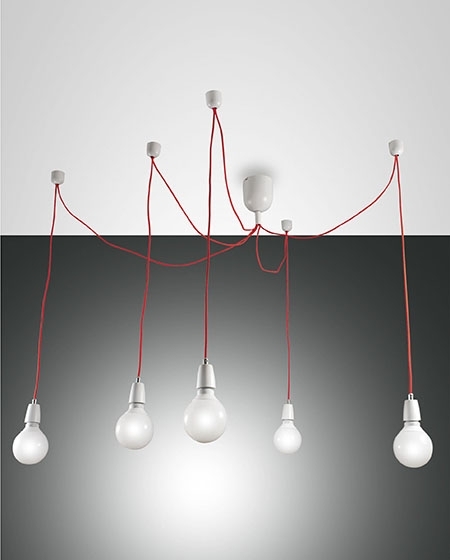 Fabas Luce 5er-Pendelleuchte BLOG rot 3473-48-102 8019282111290