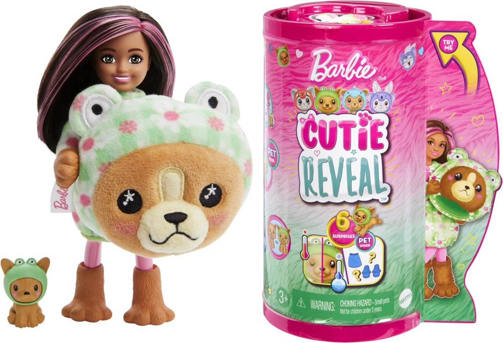 Barbie Cutie Reveal Chelsea Kostuumfiguren Schattige Vriendjes Serie Hond in Kikkostuum Pop