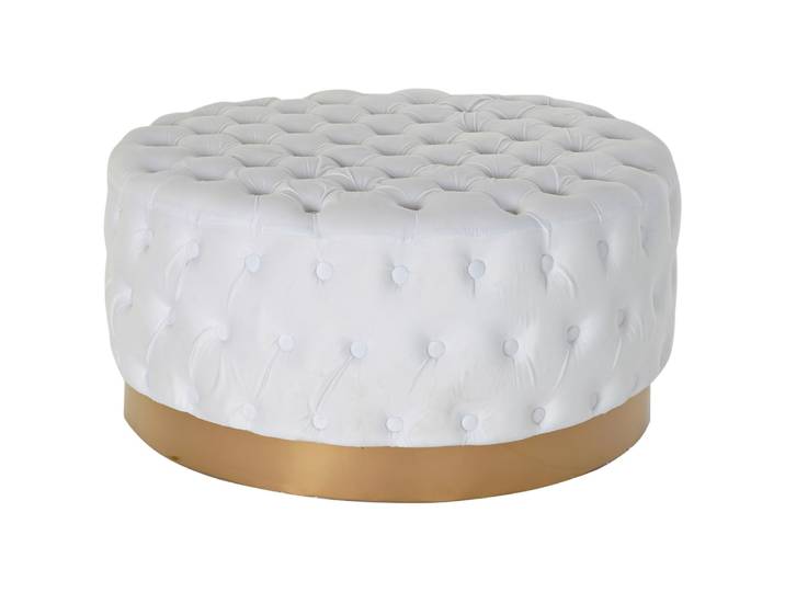 Banquette en polyester et panneau de particules blanc 78x78x40 cm