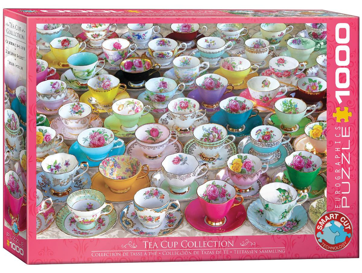 Puzzel van 1000 stukjes met theekopjes-collectie