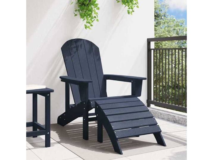 Bleu marine Siège de jardin - Chaise Adirondack Bleu marine 82x74x92 cm HDPE C208