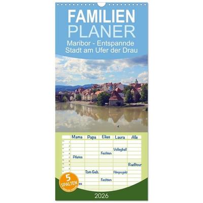 Familienplaner 2026 - Maribor - Entspannde Stadt am Ufer der Drau mit 5 Spalten (Wandkalender, 21 x 45 cm) CALVENDO