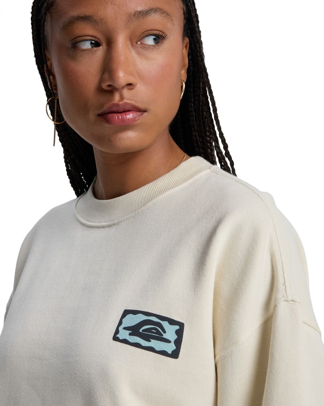 Fleecepullover QUIKSILVER "Standard", Damen, Gr. XS, bone, Obermaterial: 100% Baumwolle., Sweatshirts Fleecepullover