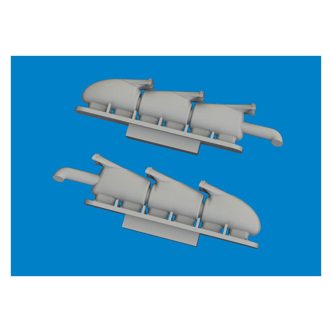 Eduard Spitfire Mk.V three-stacks exhaust fishtail PRINT TAMIYA (672409)