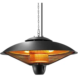 tectake Solaris Infrarotheizstrahler Orbit 2500W, Aluminiumgehäuse  Schwarz