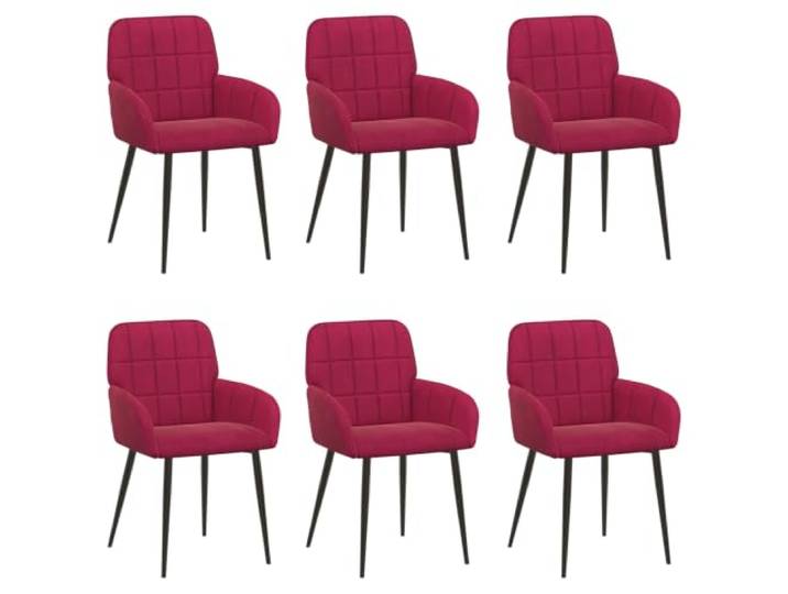 NKOPPFG Esszimmerstühle 6 STK Samt Weinrot 56,5 x 50 x 85 cm Metallbeine, Armlehne, Rückenlehne, Essbereich, Innenbereich, Familienessen, elegante Zusammenkünfte