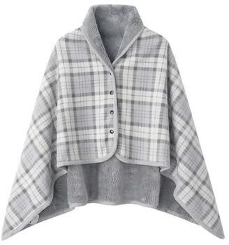Uplift Essentials Thick Plaid Wearable Blanket With Buttons Soft Fleece Shawl Throw style 1