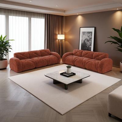 ZWYO HOSIMU 2-Piece Modern Comfy Deep-Seat Modular Sectional Sofa with 32D High Density Sponge Bottom for Living Room.