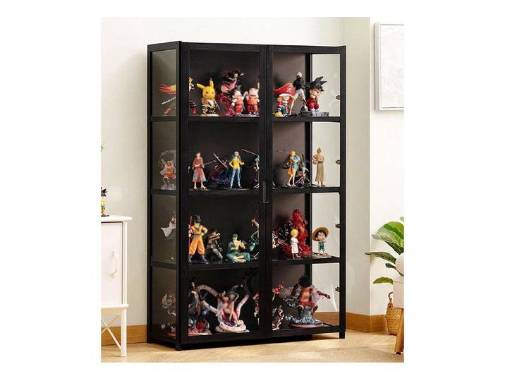 LuxusKollektion Glasvitrine Stehende Glasvitrine Schwarz 82x33x130cm (1-St)