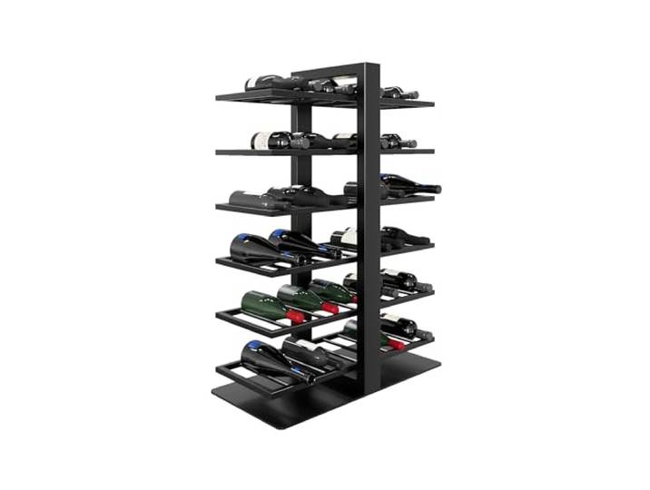 MetaloPro Weinregal Corse – Schwarzes Metall-Flaschenregal Für 60 Weinflaschen, Robustes Design, Ideal Für Küche, Keller Oder Bar – 110x80x30cm