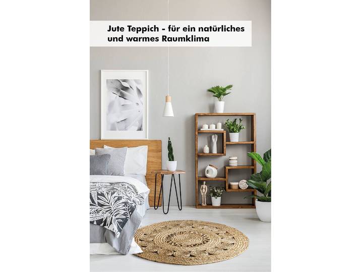Teppich Balo Beige Ø 60cm Baumwollstoff