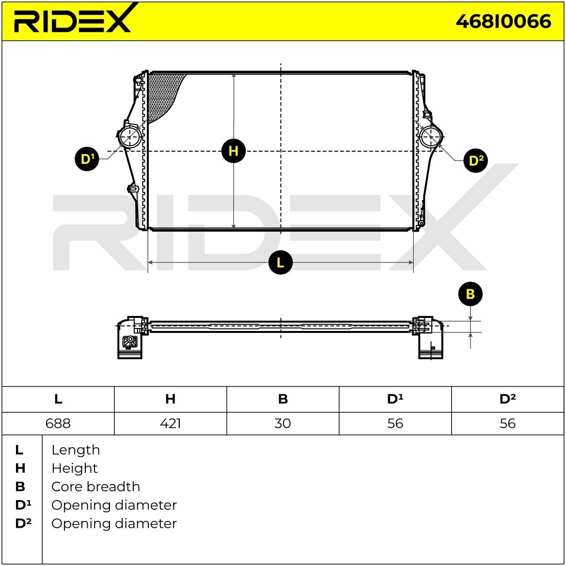 RIDEX 468I0066 Intercooler