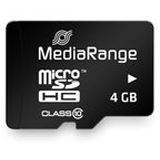 4 GB MediaRange microSDHC Class 10 Retail inkl. Adapter auf SD