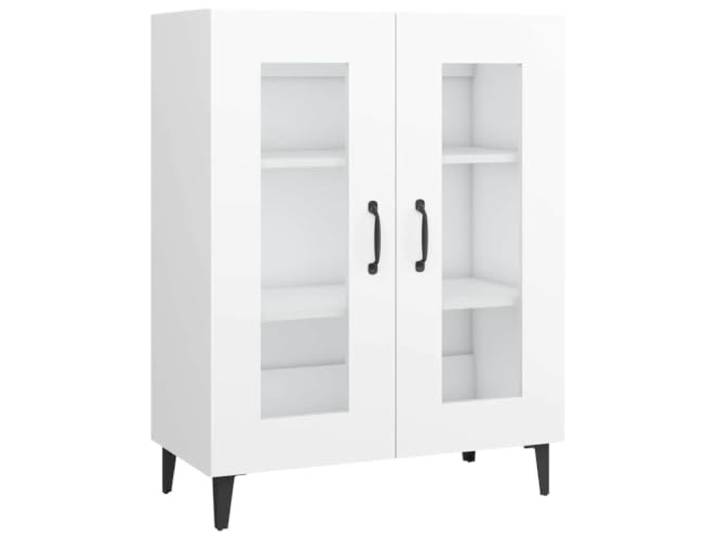 Kaorsrow Sideboard Weiß 69,5x34x90 cm Kommode mit Glastüren Kompakter Vitrinenschrank für Wohnzimmer und Flur mit 2 Glastüren, stabiler Ablagefläche und reichlich Stauraum.
