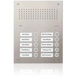 Ritto RGE1812225 Acero pur Edelstahl-Türstation Audio, 10 WE, Edelstahl