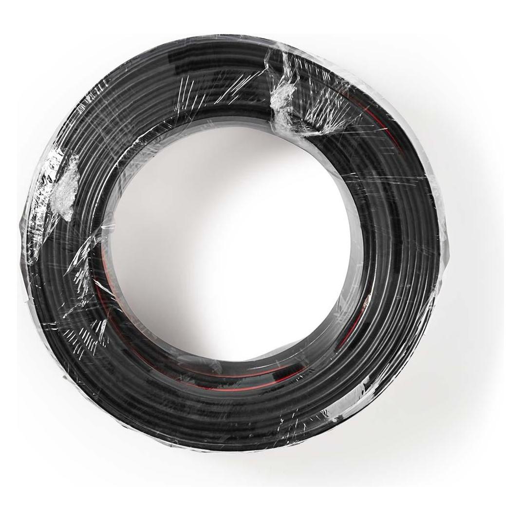 Nedis Lautsprecherkabel 2X 1.50 mm² CCA 100.0 m rund PVC Red / Schwarz Eingewickelt (100 m, 1.50 mm²) (CAGW1500BK1000)