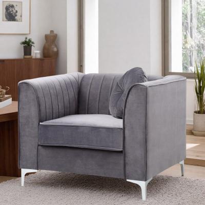 "40"" Velvet Sloped Armchair with 24"" Deep Seat and Chic Design and Easy Assembly"