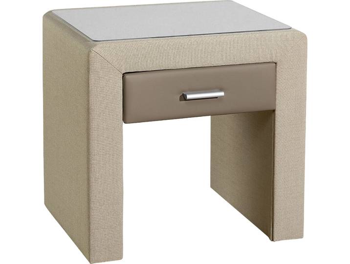 Nachttisch HOME AFFAIRE, beige (beige, taupe), H:50cm T:40cm, Tische, Nachttisch, Nachtkonsole mit 1 Schubkasten