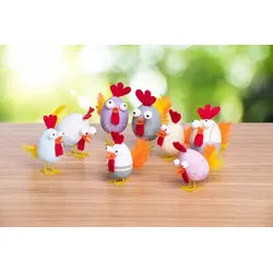 buttinette Bastel-Set "bunte Hühner"