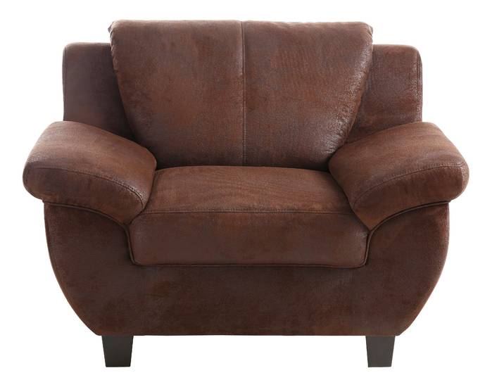 Sessel HOME AFFAIRE Yesterday bequeme Armlehnen und Rückenpolster, Breite 108cm, Holzfuß , braun (mocca), B:108cm H:80cm T:91cm, Primabelle-Microfaser (100% Polyester);Struktur (100% Polyester);Antikleder-Optik Melrose (100% Polyester), Sessel, Sessel, in 3 Bezugsqualitäten