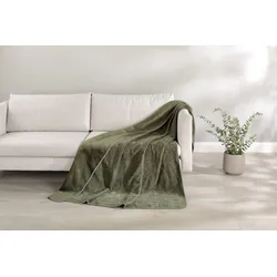 Decke VERA oliv (BT 150x200 cm) - grün - BT 150x200 cm