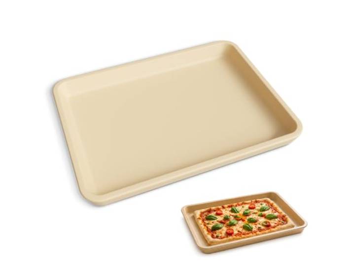 Wundermix Stoneware Backblech 41x30,5 cm aus Cordierit für Kuchen und Brot Unglasiertes Steingut für Backofen, Grill und Mikrowelle – knusprige Pizza, Flammkuchen, Brot, Brötchen und Blechkuchen