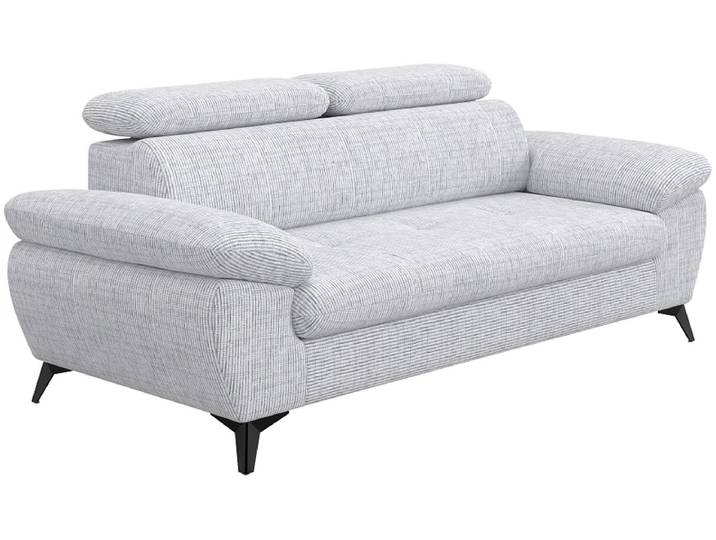 3er Sofa HUDSON Stoff grau