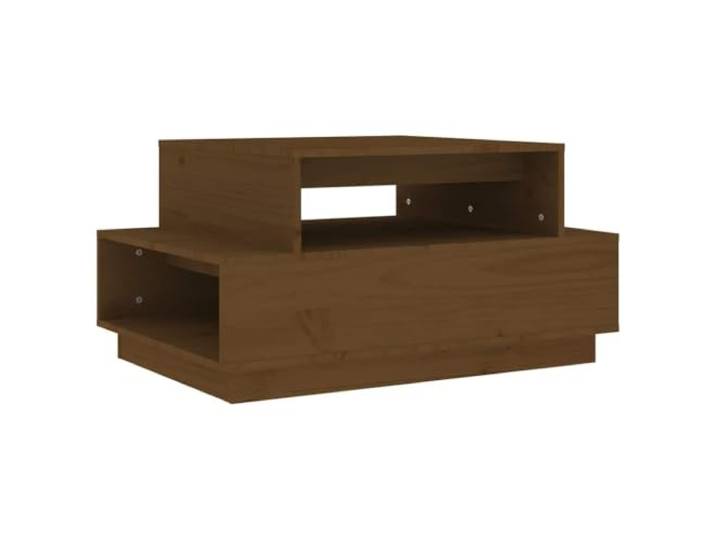 HKLGBVCR Couchtisch aus massivem Kiefernholz, Braun, 80 x 55 x 40,5 cm, Naturholz
