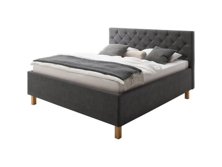 Bett Belial anthrazit Bezug Stoff 180 x 200 cm