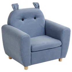 KINDERSESSEL Nilpferd Stoff Blau Maribo