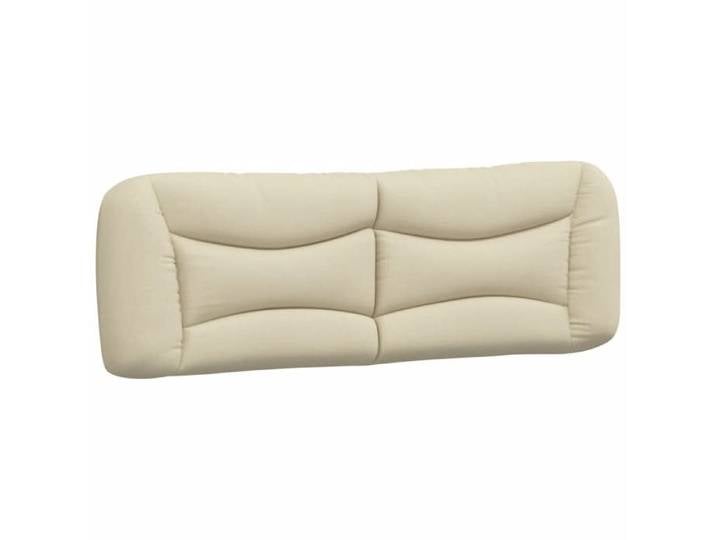 Coussin de tête de lit - VIDAXL - Crème - 170x15x48 cm - Tissu polyester - Rembourrage polypropylène