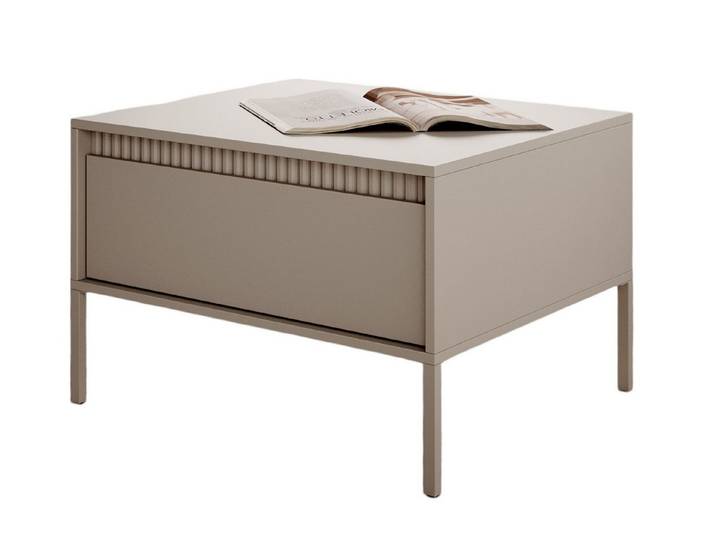 Compleo Couchtisch mit Schubladen JULO, gerillte Front, Modern Wohnzimmer, Breite: 68 cm
