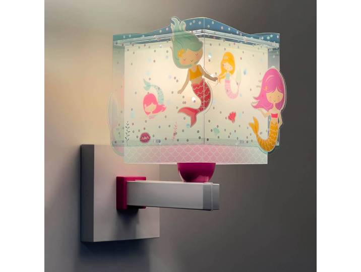 Dalber Mermaids Wandlampe mit Meerjungfrauenmotiv Mermaids, dimmbar, Multicolour, für Kinderzimmer, Kunststoff, Wandleuchte, Wandlampe Innen