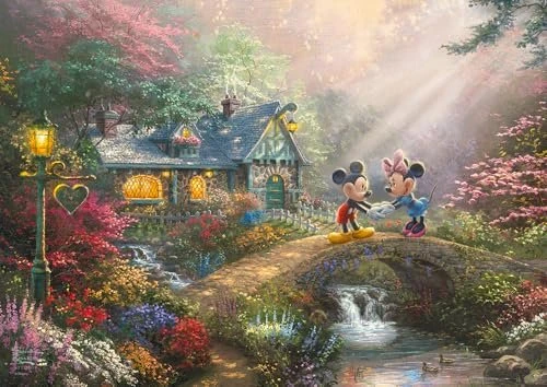 Schmidt Spiele Thomas Kinkade Studios: Mickey & Minnie in der Nostalgie Metalldose (500 Teile)