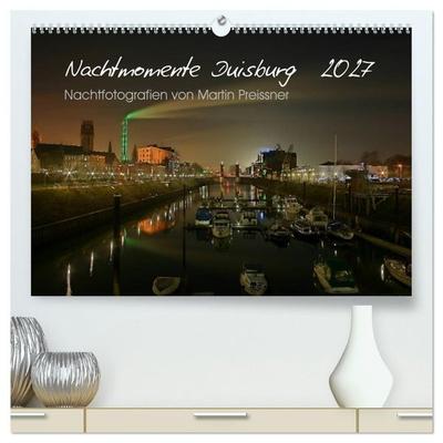 Duisburg Nachtmomente 2027 (hochwertiger Premium Wandkalender 2027 DIN A2 quer), Kunstdruck in Hochglanz