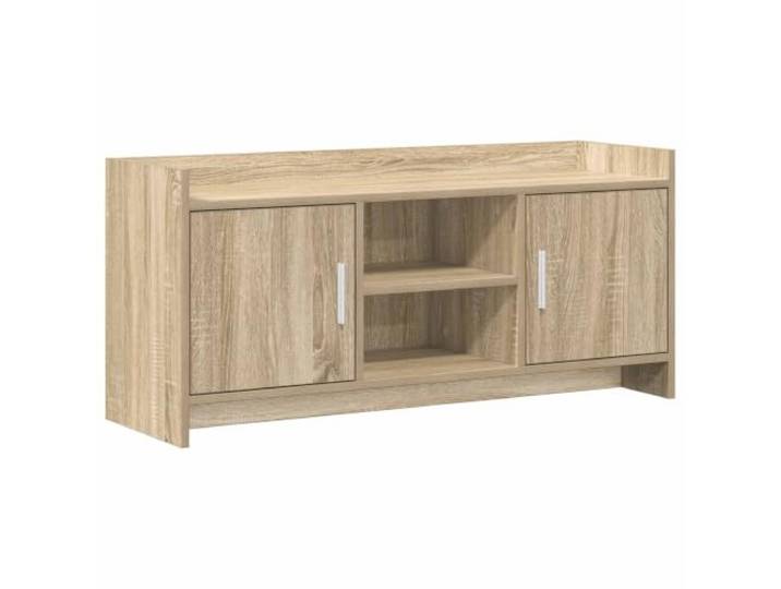 PUGYNBK TV-Möbel, 102 x 33 x 47 cm, Sonoma-Eiche Technisches Holz, Metallgriffe, große Regale, einfache Reinigung