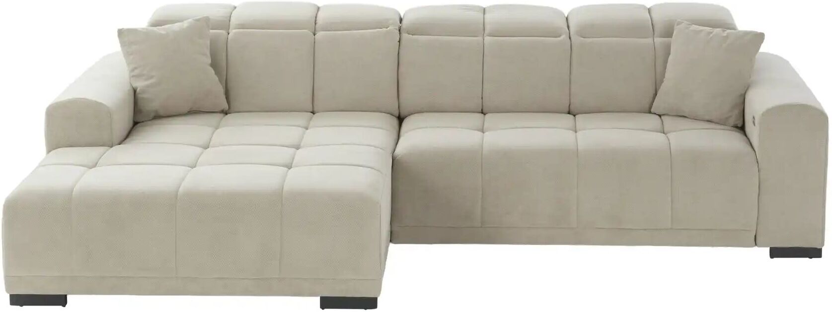 Höffner Ecksofa mit elektrischer Sitztiefenverstellung Master ¦ beige ¦ Maße (cm): B:
