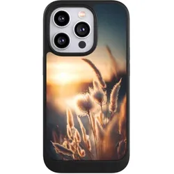 Nivocase Hülle für Apple iPhone 14 Pro Handyhülle NIVOcore Case Schwarz Natur Sonne Pampasgras (Apple iPhone 14 Pro), Smartphone Hülle, Schwarz