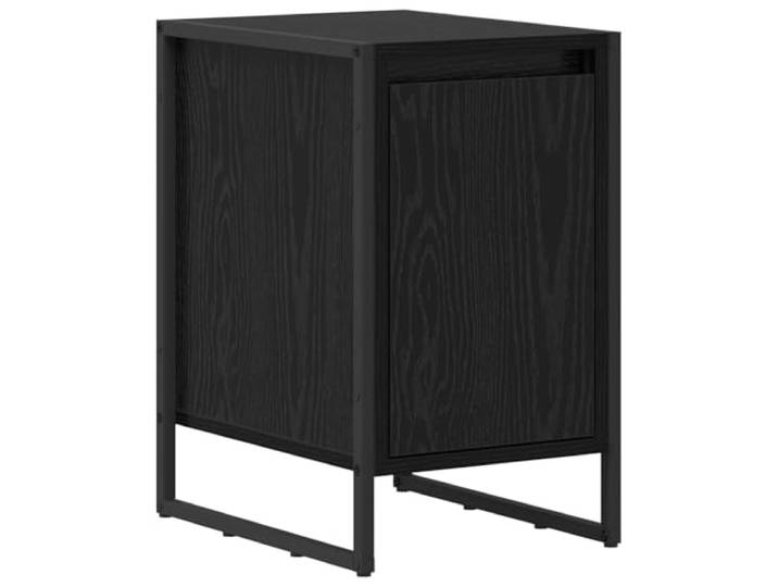KUPTYERFG Nachttisch Schwarz Eichen-Optik 39,5x30x50 cm Holzwerkstoff Kompakter Beistelltisch im Industriedesign mit Stahlbeinen. Vielseitig einsetzbar für Schlafzimmer und Wohnbereiche.