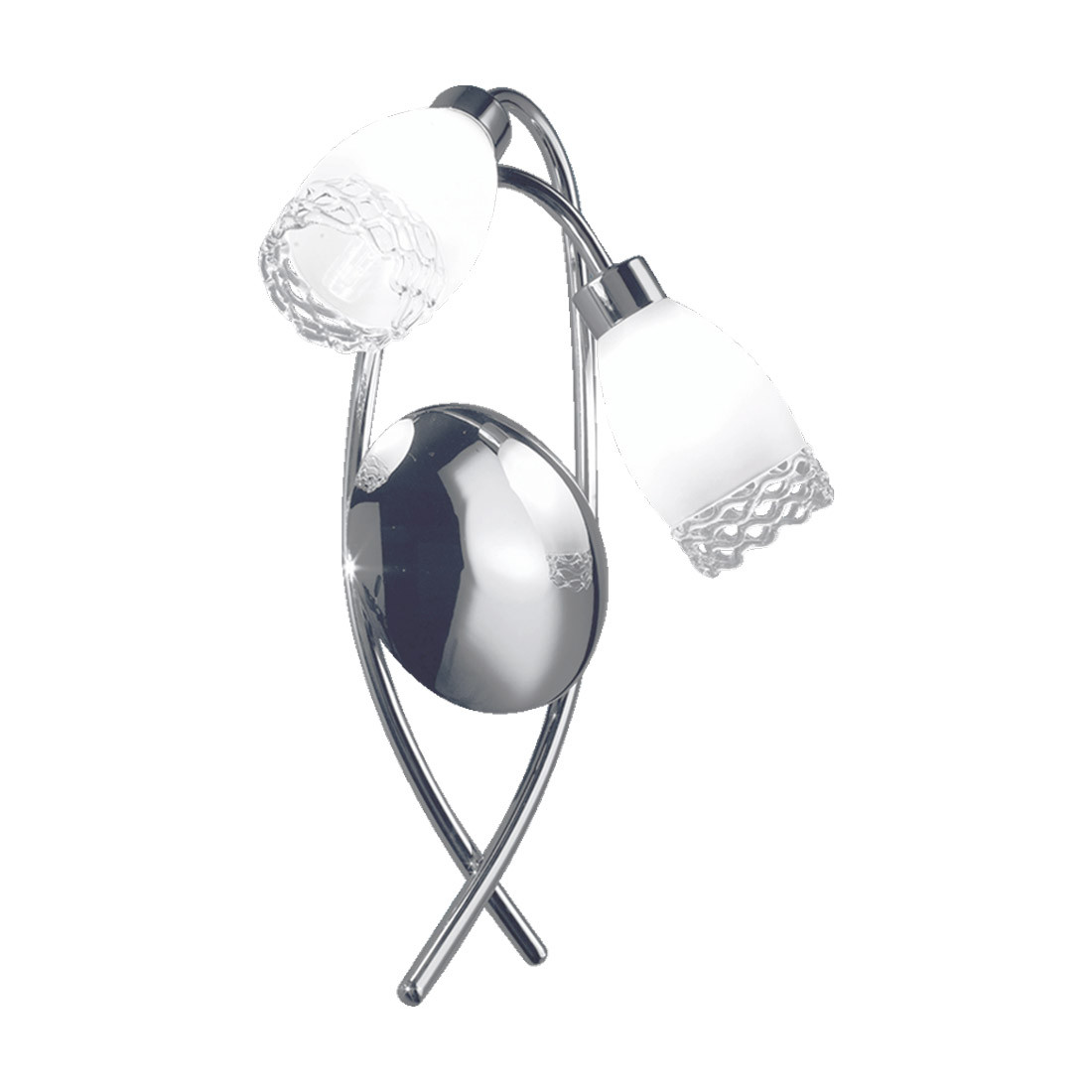 Wandlamp Prezent, mat chroom en helder glas, 2x G9/40W, dimbaar