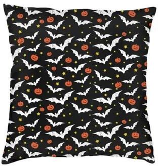 Inspired Finds Pastel Goth Pink And Black Bat Throw Pillow Cover For Halloween Home Decor purple Ghosts 15.75x15.75in