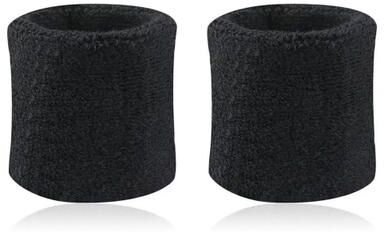 Inspired Living Quick Dry Wrist Sweatband Set For Tennis, Gym & Sports Training black