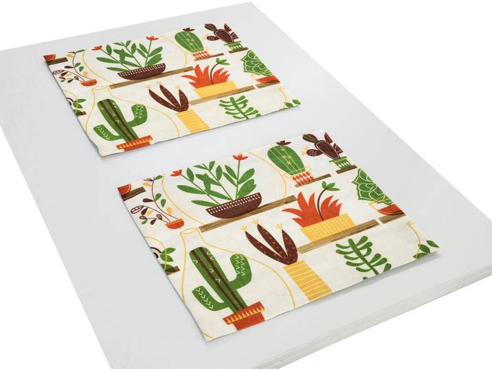 Platzset WIRTH OAKHAM Gr. 1, orange (natur, terrakotta), B:40cm L:35cm, Obermaterial: 100% Polyester, Platzsets, Platzset