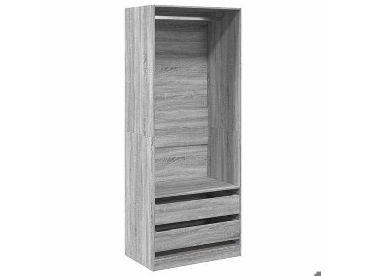 Gris Garde-robe CLARENCE Armoire penderie Pour chambre sonoma gris 80x50x200 cm bois d'ingénierie LV1418