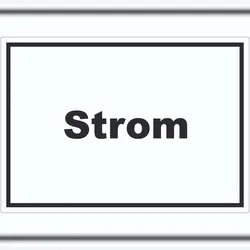 HB-Druck Strom Aufkleber mit Text Anschluss waagerecht A8 (52x74mm)