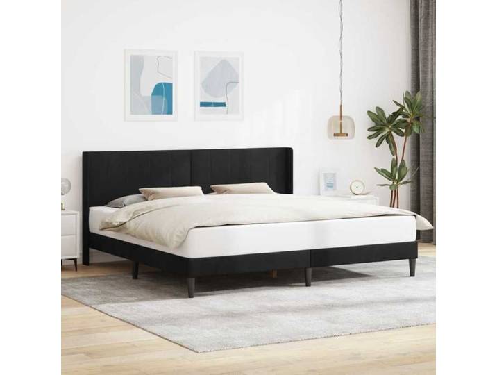 Cadre de lit avec tête de lit Noir 200 x 200 cm Velours 42027531
