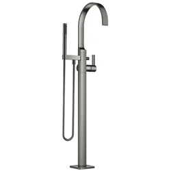 Dornbracht MEM Wannen-Einhandbatterie mit Standrohr, Dark Chrome, Ausladung 281 mm, Höhe gesamt 1139–1209 mm, Schubrosette 131 x 131 mm