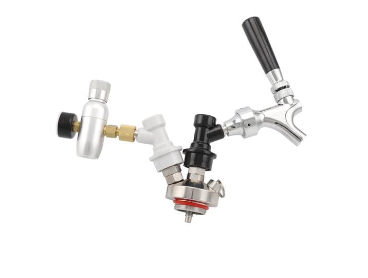Mini robinet de fût à Double boule en acier inoxydable, connecteur de bière à raccord rapide avec système de CO2 pour lance distributrice de fût de cultivateur