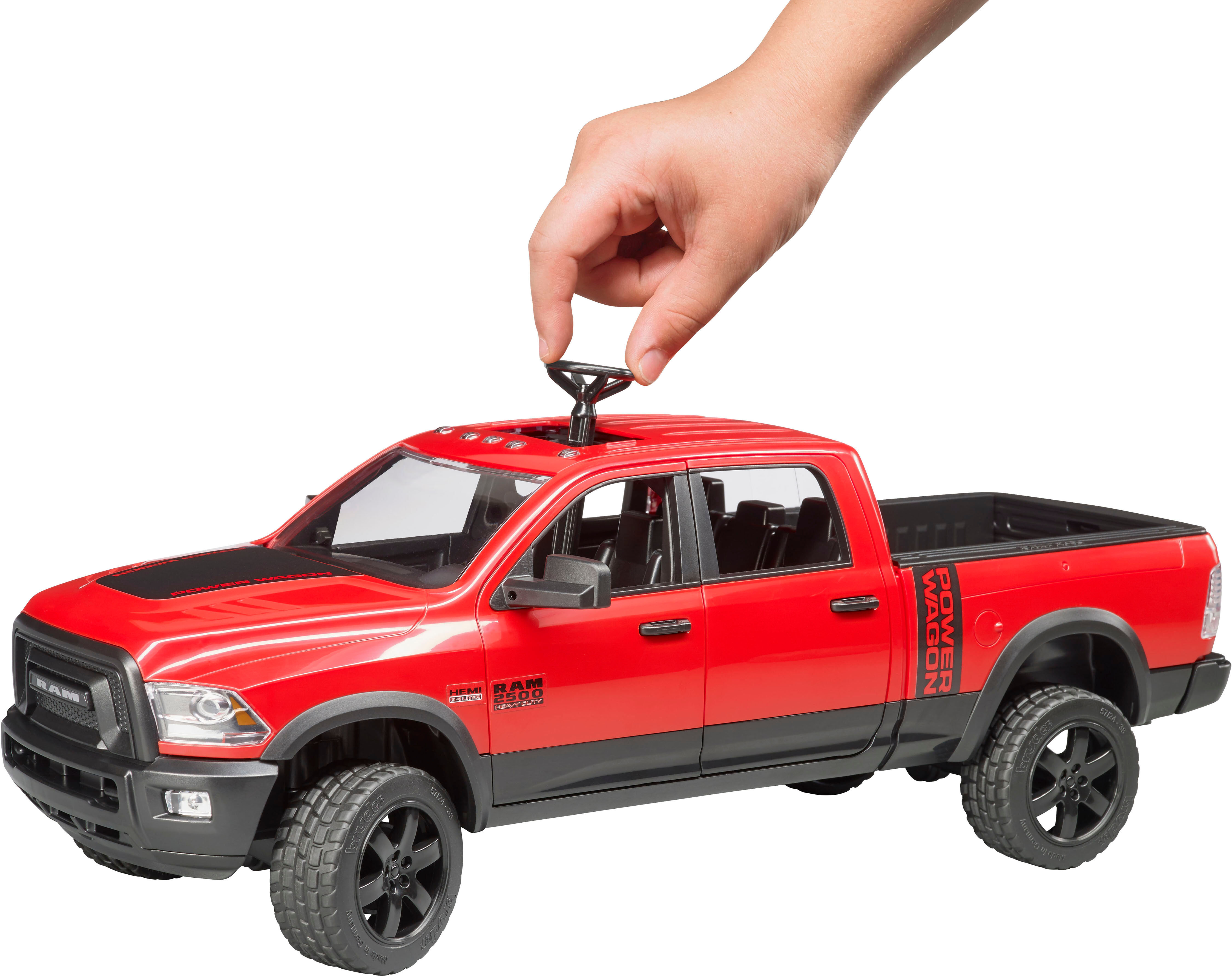 Spielzeug-Auto BRUDER "RAM 2500 Power Wagon (02500)", rot (rot, schwarz), Spielzeugfahrzeuge, Kinder, Kunststoff, Spielzeug-Auto, Made in Europe