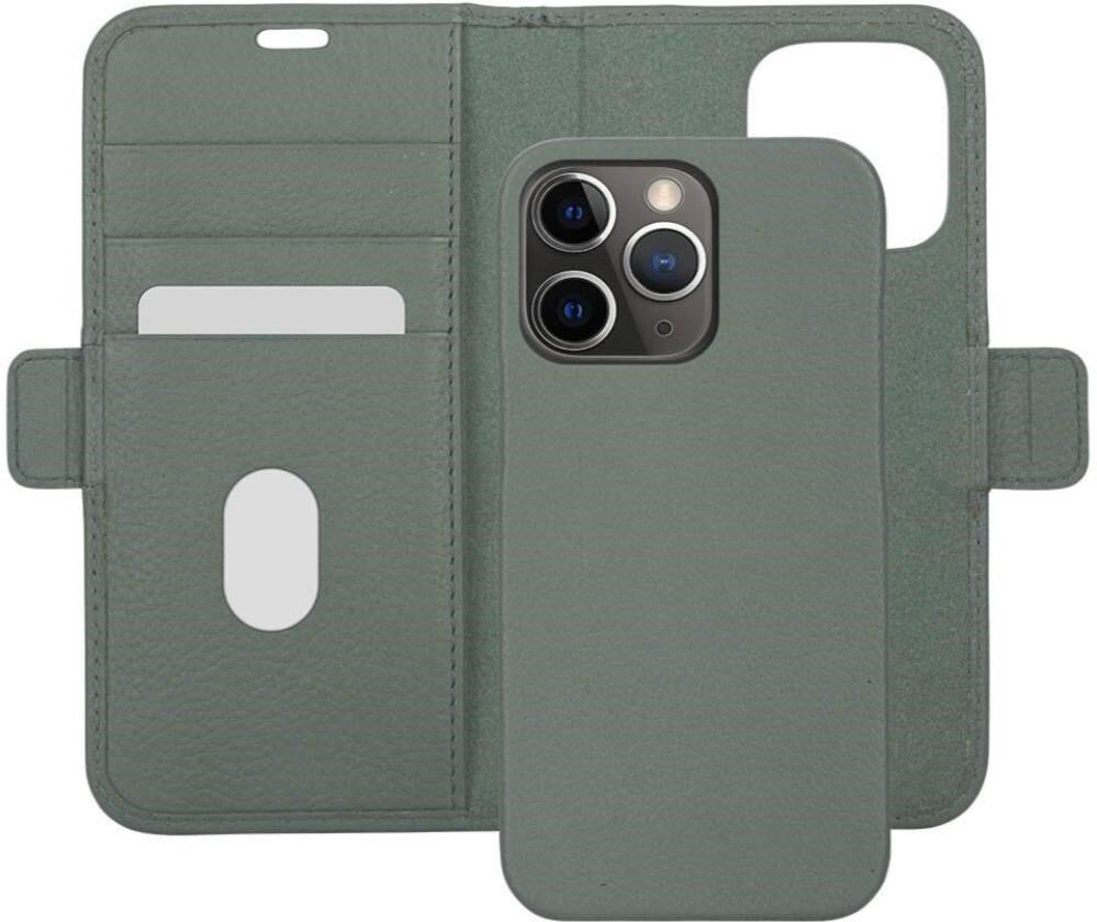 iPhone 13 Pro Max dbramante1928 New York Magnetisk Ægte Læder Flip Cover m. Pung - Greenbay